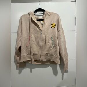 Kerri Rosenthal 100% cashmere smiley zip up Sz S